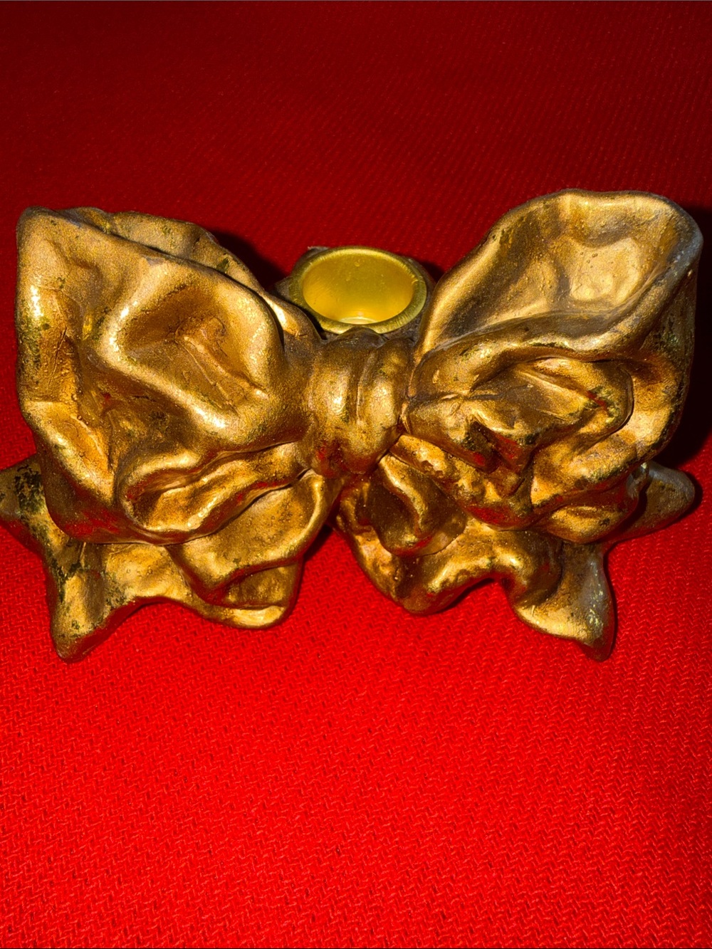 Vintage Guilded Bow Pacific Rim Candle Holder